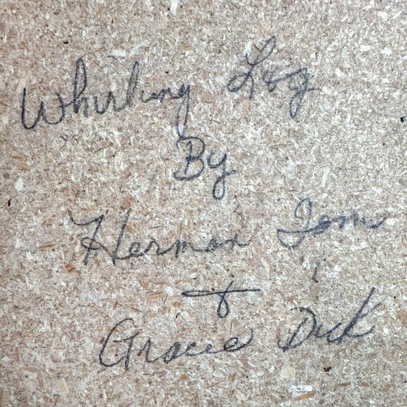 Whirling Log Signed Handcrafted Native American Sand Art Framed Wall 12"x10" - Picture 4 of 6